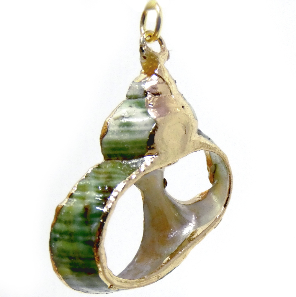 Green Spiral Slice with Gold